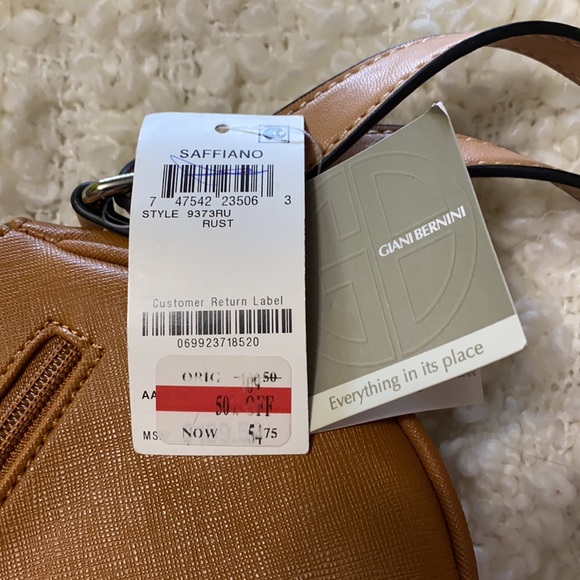 NWT Giani Bernini Saffiano Purse Camel/Rust Color - Picture 6 of 8